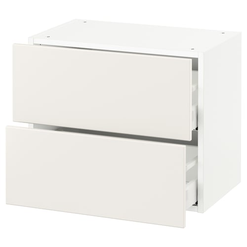 SEKTION / MAXIMERA Armoire murale à 2 tiroirs, blanc/Veddinge blanc, 24x15x20 "