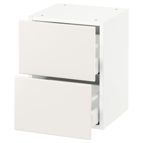 SEKTION / MAXIMERA Armoire murale à 2 tiroirs, blanc/Veddinge blanc, 15x15x20 "