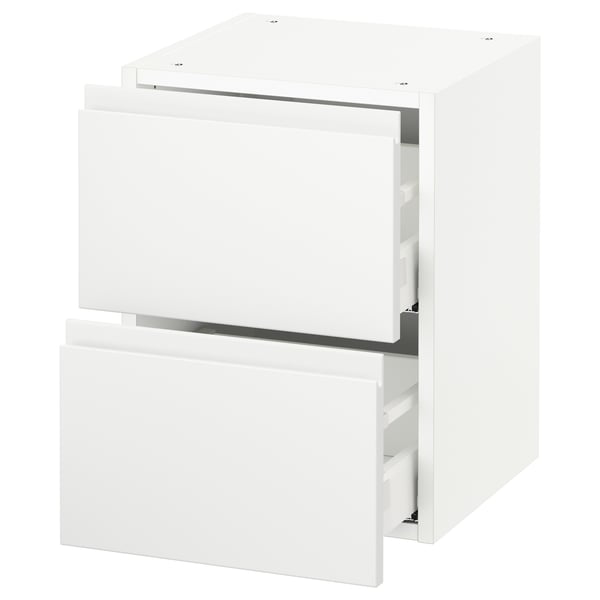 SEKTION / MAXIMERA Armoire murale à 2 tiroirs, blanc/Voxtorp blanc mat, 15x15x20 "