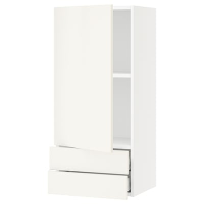 SEKTION / MAXIMERA Armoire murale avec porte/2tiroirs, blanc/Veddinge blanc, 18x15x40 "