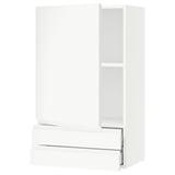 SEKTION / MAXIMERA Armoire murale avec porte/2tiroirs, blanc/Voxtorp blanc mat, 24x15x40 "