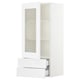 SEKTION / MAXIMERA Armoire murale pte vitrée/2 tiroirs, blanc/Axstad blanc mat, 18x15x40 "