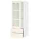 SEKTION / MAXIMERA Armoire murale pte vitrée/2 tiroirs, blanc/Bodbyn blanc cassé, 15x15x40 "