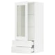 SEKTION / MAXIMERA Armoire murale pte vitrée/2 tiroirs, blanc Enköping/blanc effet bois, 18x15x40 "