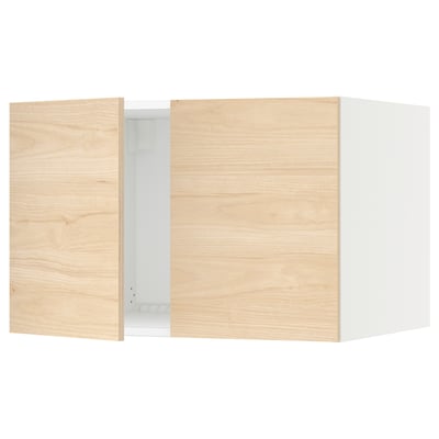 SEKTION Surmeuble réfr/cong 2 ptes, blanc/Askersund effet frêne clair, 30x24x20 "