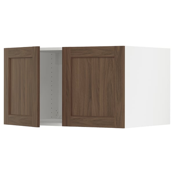 SEKTION Surmeuble réfr/cong 2 ptes, blanc Enköping/brun effet noyer, 36x24x20 "