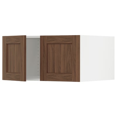 SEKTION Surmeuble réfr/cong 2 ptes, blanc Enköping/brun effet noyer, 30x24x15 "