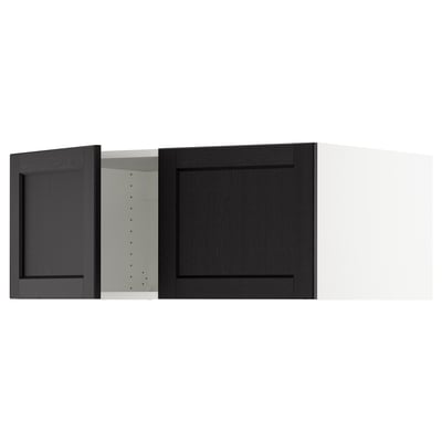 SEKTION Surmeuble réfr/cong 2 ptes, blanc/Lerhyttan teinté noir, 36x24x15 "