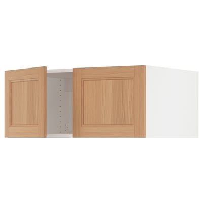 SEKTION Surmeuble réfr/cong 2 ptes, blanc/Vedhamn chêne, 36x24x15 "