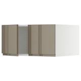 SEKTION Surmeuble réfr/cong 2 ptes, blanc/Voxtorp gris-brun foncé ultrabrillant, 30x24x15 "