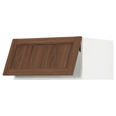 SEKTION Surmeuble réfr/cong, blanc Enköping/brun effet noyer, 30x24x15 "