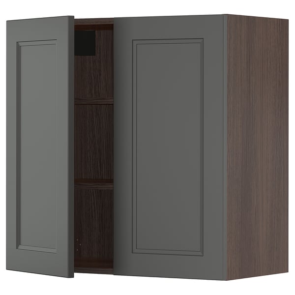 SEKTION Armoire murale 2 portes, brun, Axstad gris foncé, 30x15x30