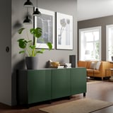 SELSVIKEN Porte, ultrabrillant vert olive foncé, 23 1/2x25 1/8 "