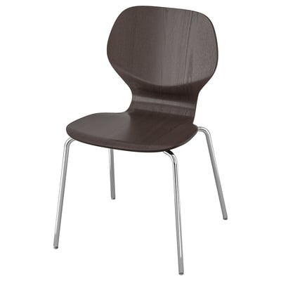 SIGTRYGG Chaise, brun foncé/Sefast chromé