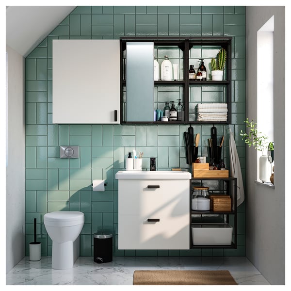 SILVERGLANS Baguette lumin DEL salle de bains, intensité lumineuse réglable anthracite, 24 "