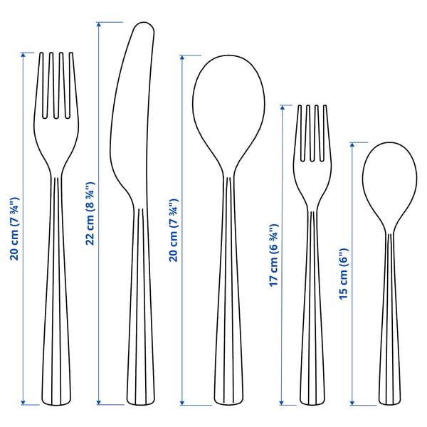 SJUGÄLSHAJ Service de couverts, 20 pièces, acier inox