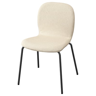 SKÅLSTA Chaise, Knäbäck beige/tubulaire métal/noir-gris
