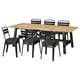 SKOGSTA / RAMSNÄS Table et 6 chaises, acacia noir/anthracite Vissle gris foncé, 92 1/2x39 3/8 "