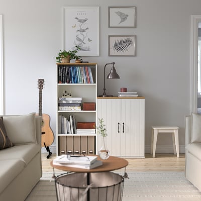 SKRUVBY Rangement, blanc, 51 1/8x55 1/8 "