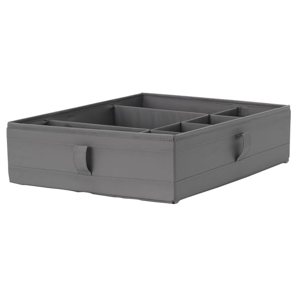 SKUBB Boîte à compartiments, gris foncé, 17 ¼x13 ½x4 ¼ "