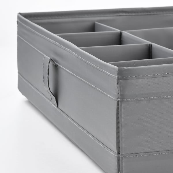 SKUBB Boîte à compartiments, gris foncé, 17 ¼x13 ½x4 ¼ "