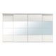 SKYTTA / MEHAMN/AULI Agencement porte coulissante, aluminium/blanc verre miroir, 138 1/4x80 1/2 "