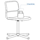 SMÄLLEN Chaise pivotante, noir