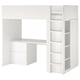 SMÅSTAD lit mezzanine, blanc vert clair/avec bureau avec 4 tiroirs, 90x200 cm