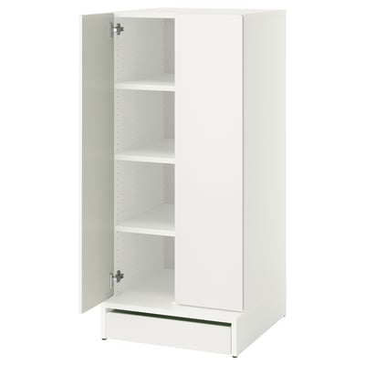 SMÅSTAD / UPPFÖRA Armoire-penderie, blanc blanc/avec 3 tablettes, 23 5/8x25 5/8x53 1/2 "