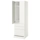 SMÅSTAD / UPPFÖRA Armoire-penderie, blanc blanc/avec 3 tiroirs, 23 5/8x25 5/8x77 1/8 "