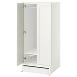 SMÅSTAD / UPPFÖRA Armoire-penderie, blanc blanc/avec cadre, 23 5/8x25 5/8x53 1/2 "
