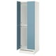 SMÅSTAD / UPPFÖRA Armoire-penderie, blanc bleu/avec 2 tringles à vêtements, 23 5/8x25 5/8x77 1/8 "