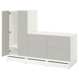 SMÅSTAD / UPPFÖRA Armoire-penderie, blanc gris/avec 2 commodes, 70 7/8x25 5/8x53 1/2 "