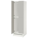 SMÅSTAD / UPPFÖRA Armoire-penderie, blanc gris/avec 2 tringles à vêtements, 23 5/8x25 5/8x77 1/8 "
