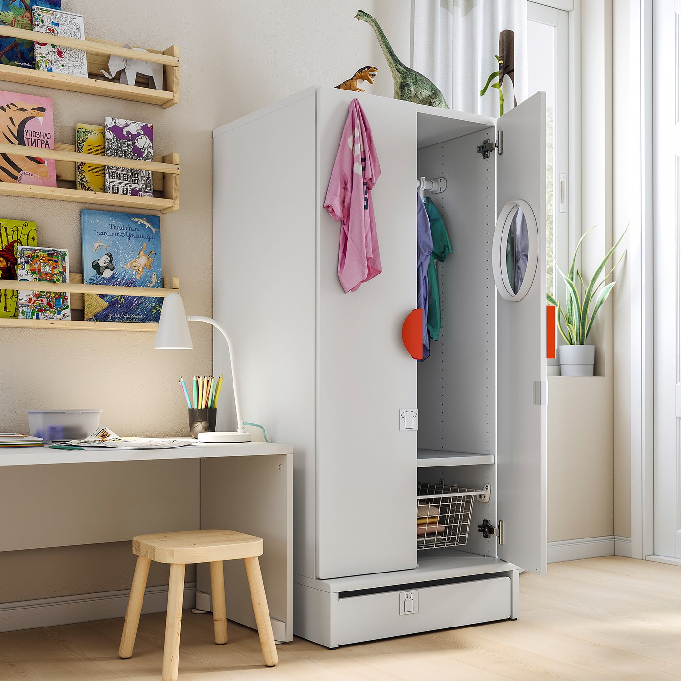 SMÅSTAD / UPPFÖRA Armoirependerie blanc/gris IKEA