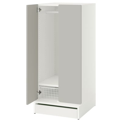 SMÅSTAD / UPPFÖRA Armoire-penderie, blanc/gris, 23 5/8x25 5/8x53 1/2 "