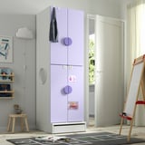 SMÅSTAD / UPPFÖRA Armoire-penderie, blanc mauve/avec 2 tringles à vêtements, 23 5/8x25 5/8x77 1/8 "