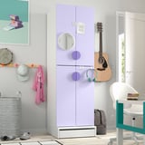 SMÅSTAD / UPPFÖRA Armoire-penderie, blanc mauve/avec 2 tringles à vêtements, 23 5/8x25 5/8x77 1/8 "