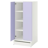 SMÅSTAD / UPPFÖRA Armoire-penderie, blanc mauve/avec 3 tablettes, 23 5/8x25 5/8x53 1/2 "