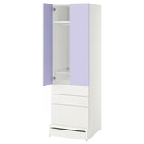 SMÅSTAD / UPPFÖRA Armoire-penderie, blanc mauve/avec 3 tiroirs, 23 5/8x25 5/8x77 1/8 "