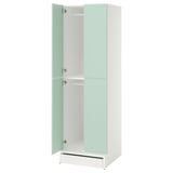 SMÅSTAD / UPPFÖRA Armoire-penderie, blanc vert clair/avec 2 tringles à vêtements, 23 5/8x25 5/8x77 1/8 "