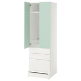 SMÅSTAD / UPPFÖRA Armoire-penderie, blanc vert clair/avec 3 tiroirs, 23 5/8x25 5/8x77 1/8 "