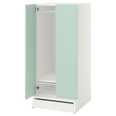 SMÅSTAD / UPPFÖRA Armoire-penderie, blanc/vert clair, 23 5/8x25 5/8x53 1/2 "