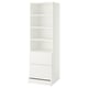 SMÅSTAD / UPPFÖRA Bibliothèque, blanc blanc/avec 2 tiroirs, 23 5/8x25 5/8x77 1/8 "