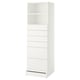 SMÅSTAD / UPPFÖRA Bibliothèque, blanc blanc/avec 6 tiroirs, 23 5/8x25 5/8x77 1/8 "