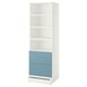 SMÅSTAD / UPPFÖRA Bibliothèque, blanc bleu/avec 2 tiroirs, 23 5/8x25 5/8x77 1/8 "