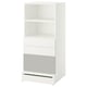 SMÅSTAD / UPPFÖRA Bibliothèque, blanc gris/avec 3 tiroirs, 23 5/8x25 5/8x53 1/2 "