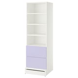 SMÅSTAD / UPPFÖRA Bibliothèque, blanc mauve/avec 2 tiroirs, 23 5/8x25 5/8x77 1/8 "