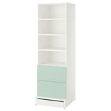 SMÅSTAD / UPPFÖRA Bibliothèque, blanc vert clair/avec 2 tiroirs, 23 5/8x25 5/8x77 1/8 "