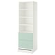 SMÅSTAD / UPPFÖRA Bibliothèque, blanc vert clair/avec 2 tiroirs, 23 5/8x25 5/8x77 1/8 "